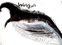 Visual poem of whale titled "Wail/Song"